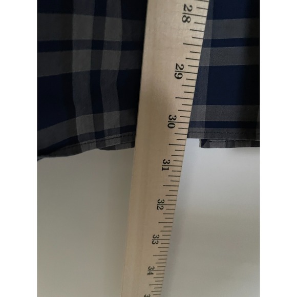 Todd Snyder Shirt Mens 15.5 Blue Gray Plaid Long Sleeve Button Up Melange Yarn - Picture 9 of 9